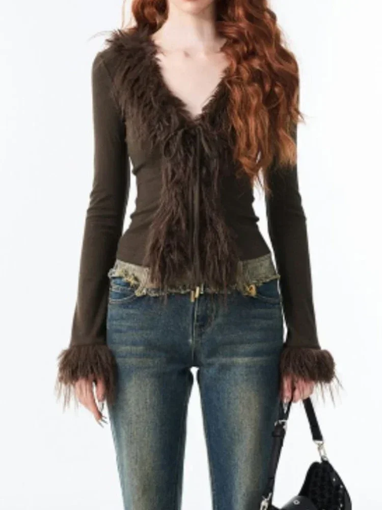 Resin Vat - Cardigan con scollo a V bordo